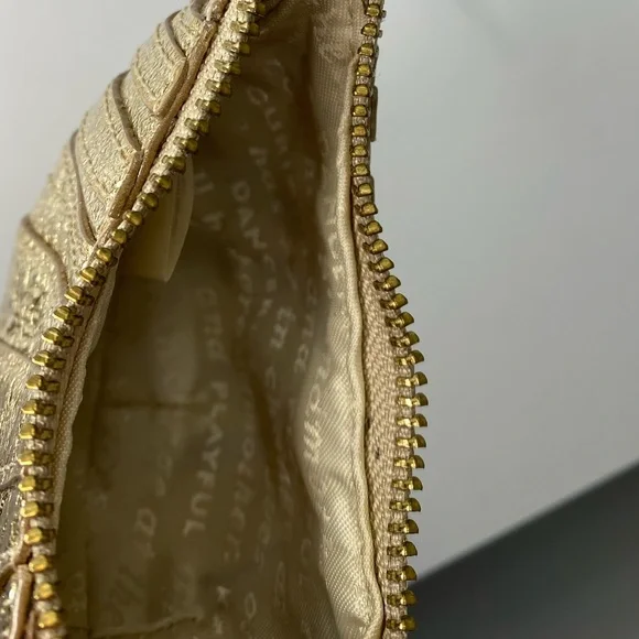 Kate spade Croissant Storybook Gold Pleated Coin Pouch - Picture 7 of 8